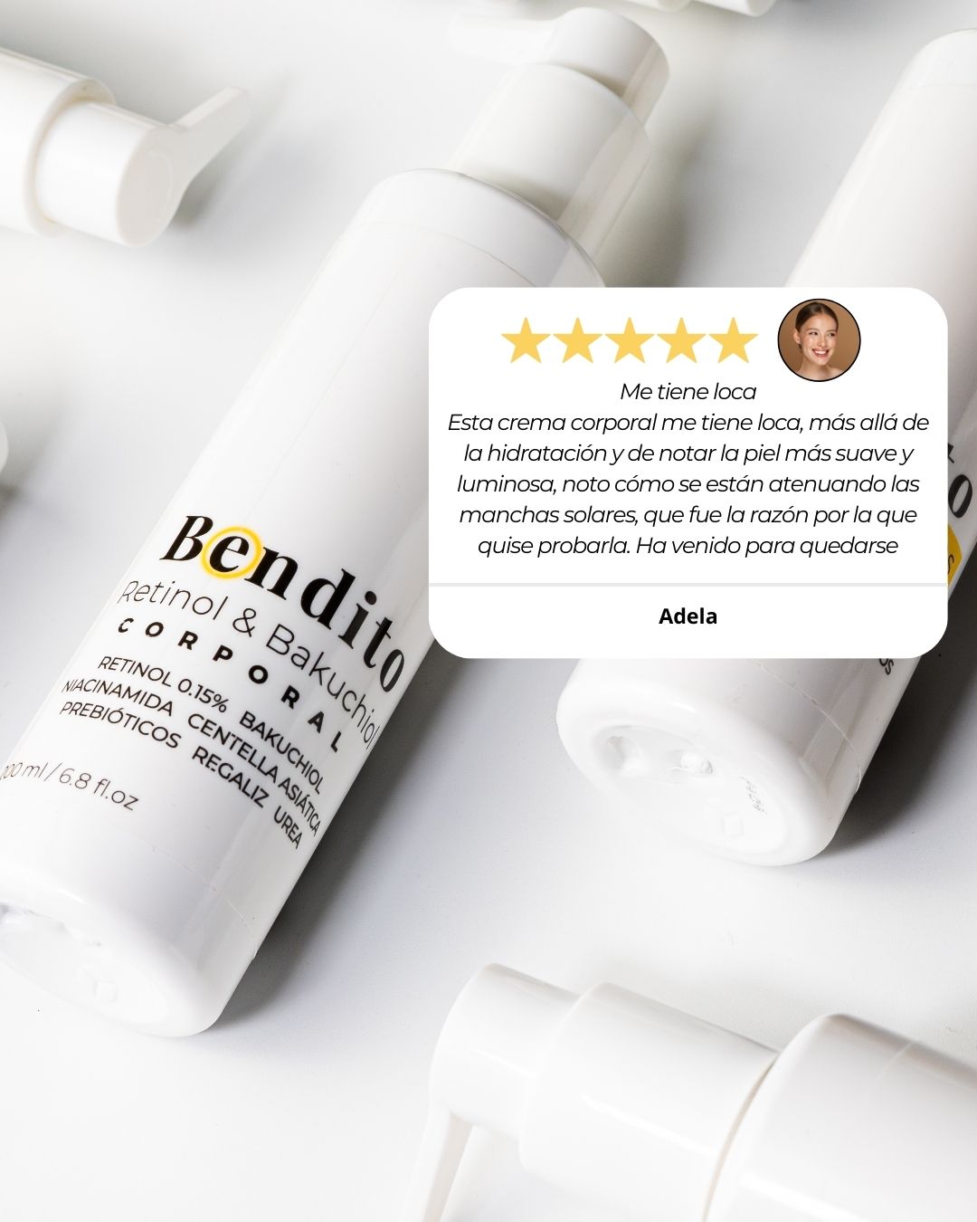 Bendito Retinol & Bakuchiol. Crema Corporal Antiedad para Cuello, Escote y Senos. 200ml