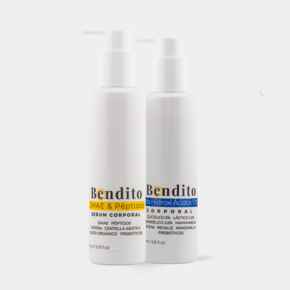 Rutina Bendita firmeza y luminosidad: Bendito DMAE + Bendito AHA 10%