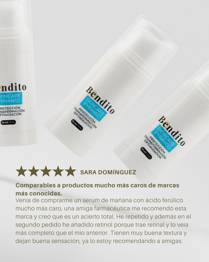 Bendito Skincare Pyramid. Emulsión concentrada ligera Todo en Uno que protege, repara y rejuvenece
