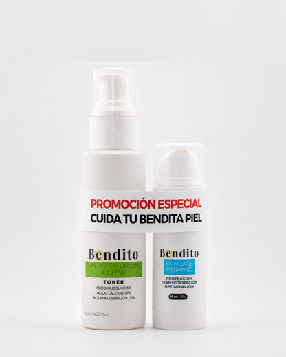 Bendito Skincare Pyramid + Tónico Exfoliante de REGALO