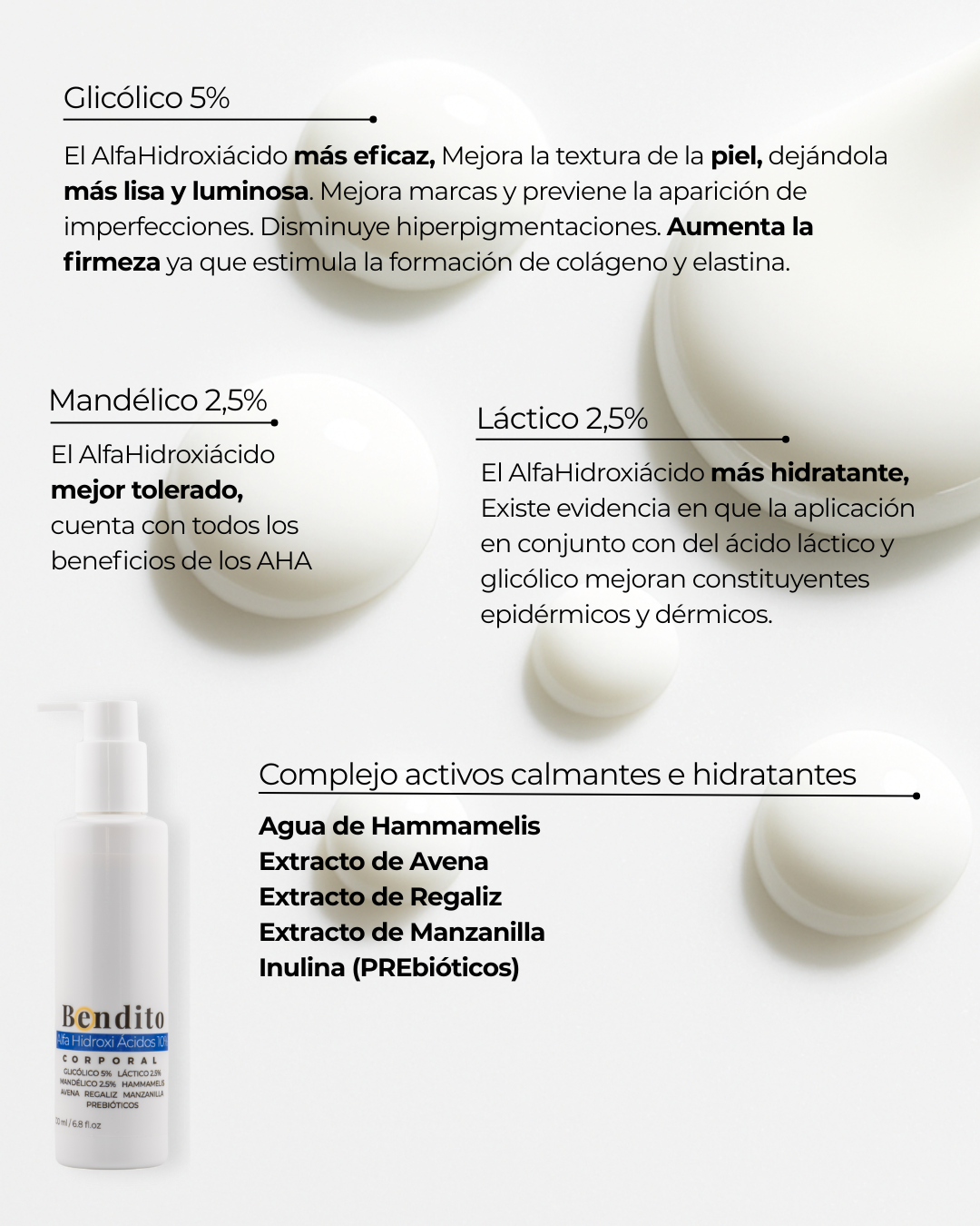 Bendito Alfa Hidroxi Ácidos 10%. Crema Corporal 200ml