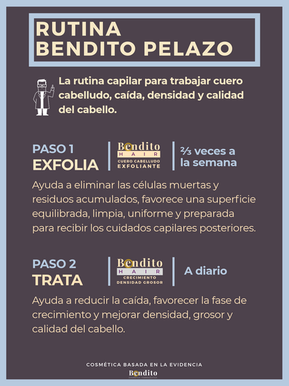 PROMO Bendito Hair crecimiento, densidad y grosor + Bendito Hair exfoliante GRATIS