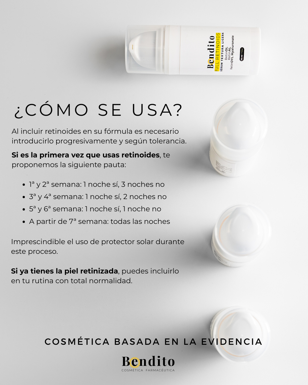 Bendito Full Retinoids Facial 30ml. Intensivo Antiedad con Retinol, Retinal y Retinoyl Hyaluronate