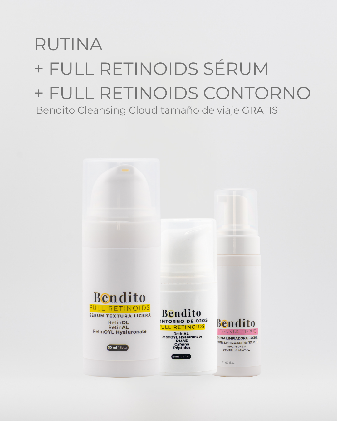 Bendita Rutina FULL RETINOIDS: Full Retinoids facial + Full Retinoids contorno de ojos